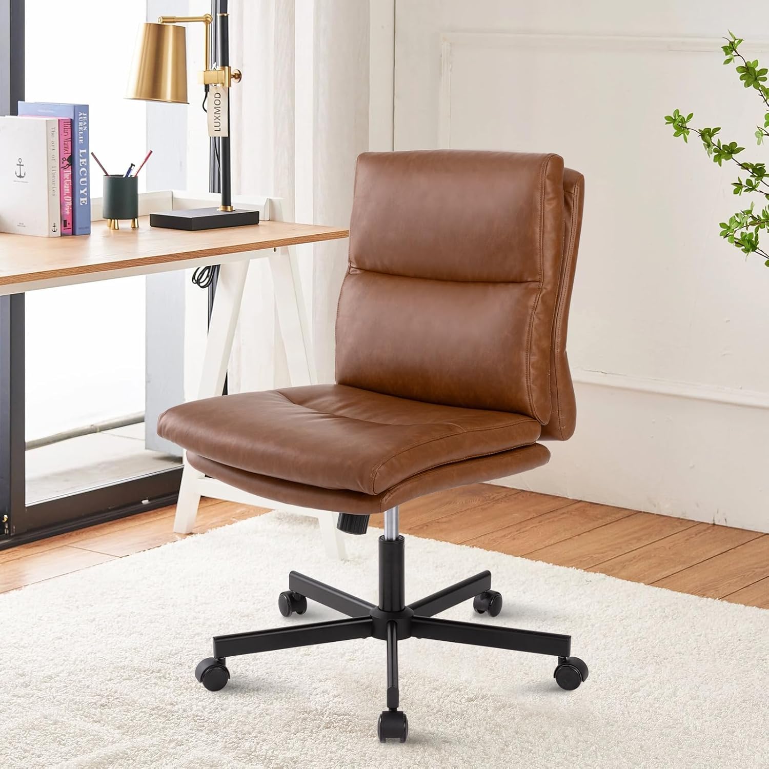Task Chair Mid Back - Armlehnenloser Schreibtischstuhl, mittelhoher Bürostuhl mit Kreuzlehne,