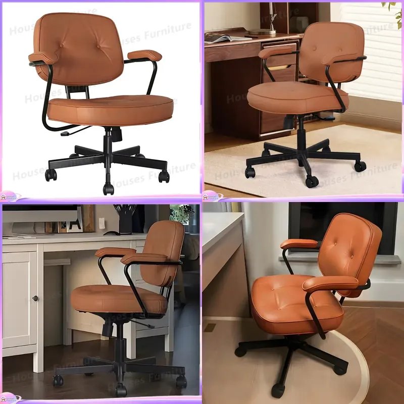 Task Chair Mid Back - Moderner Ergonomischer Leder-Bürostuhl mit Mittlerer Rückenlehne,