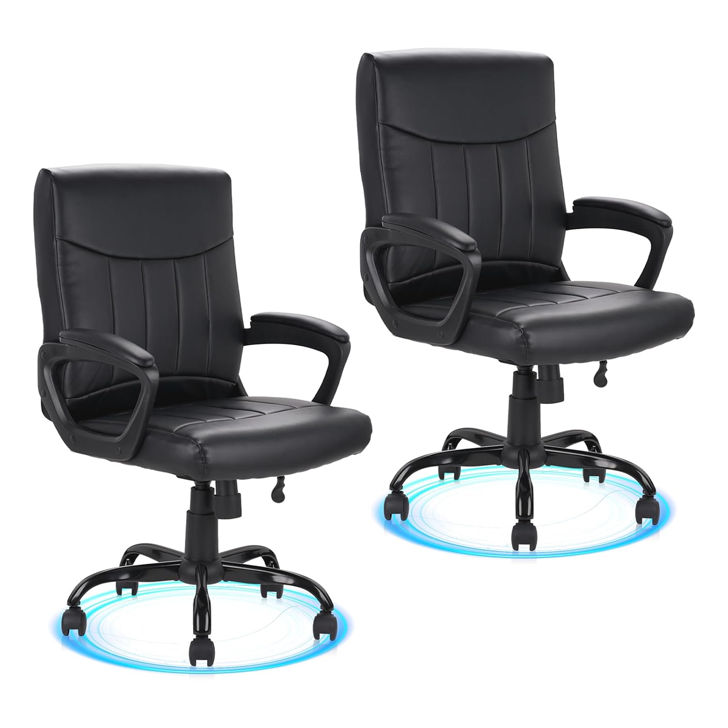 Task Chair Mid Back - Leder-Bürostuhl, ergonomisch, mittelhohe Rückenlehne, drehbar, mit