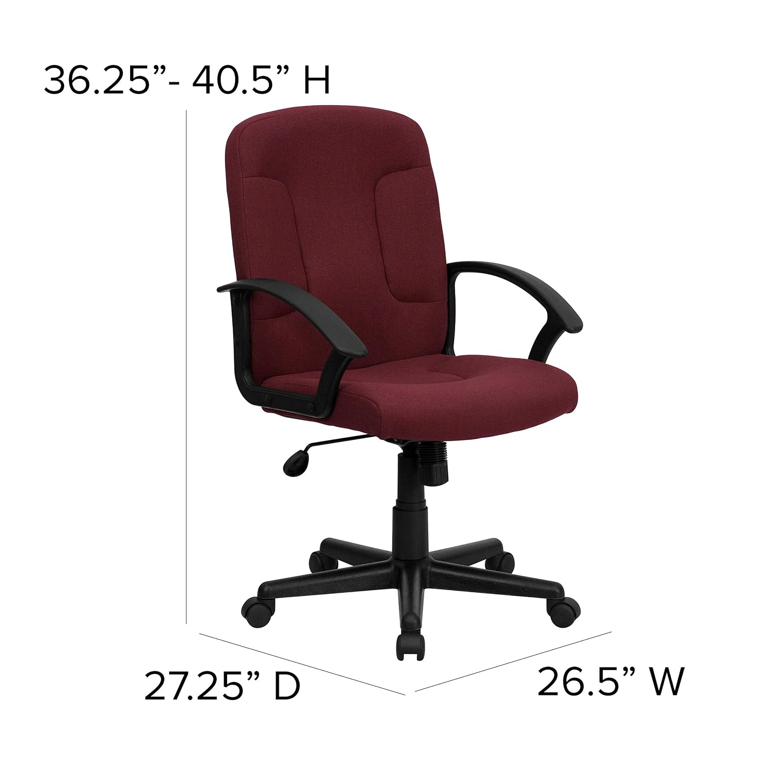 Burgunderroter Bürostuhl mit m – Task Chair Mid Back Bewertung und Preis