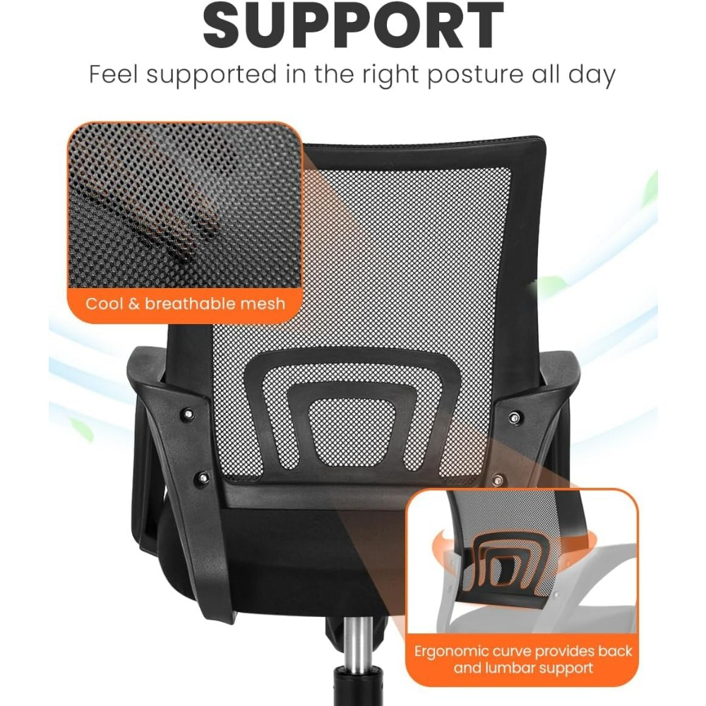 Schwarzer Netz-Gaming-Bürostuh – Task Chair Mid Back Bewertung und Preis