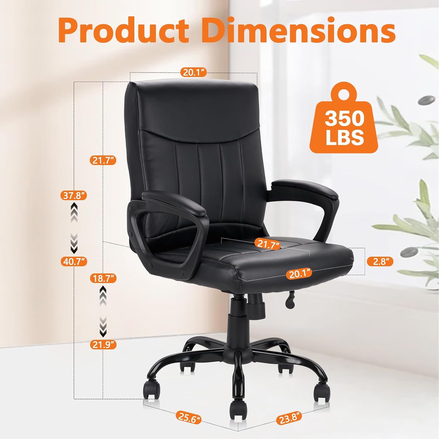 Leder-Bürostuhl, ergonomisch,  – Task Chair Mid Back Bewertung und Preis